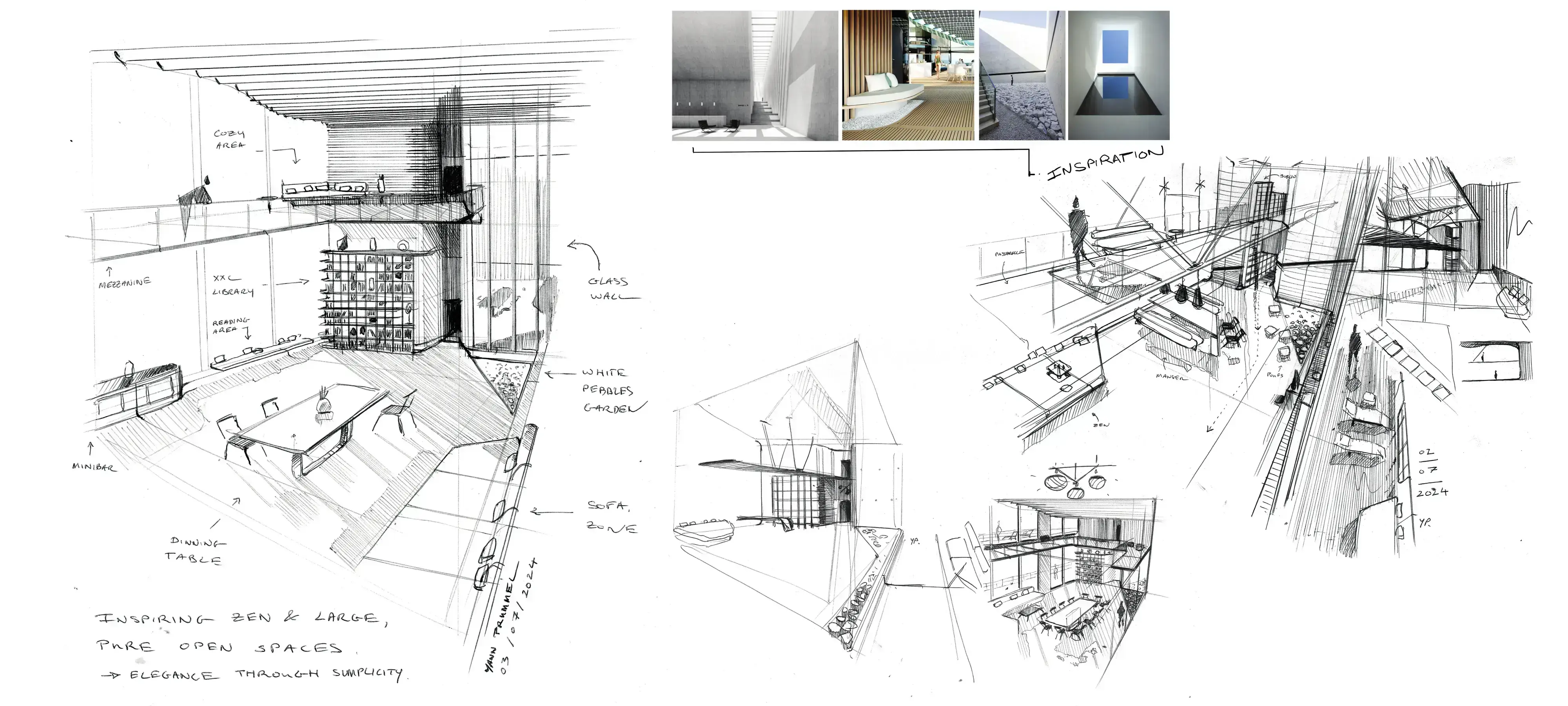 Inspired spaces - design sketches